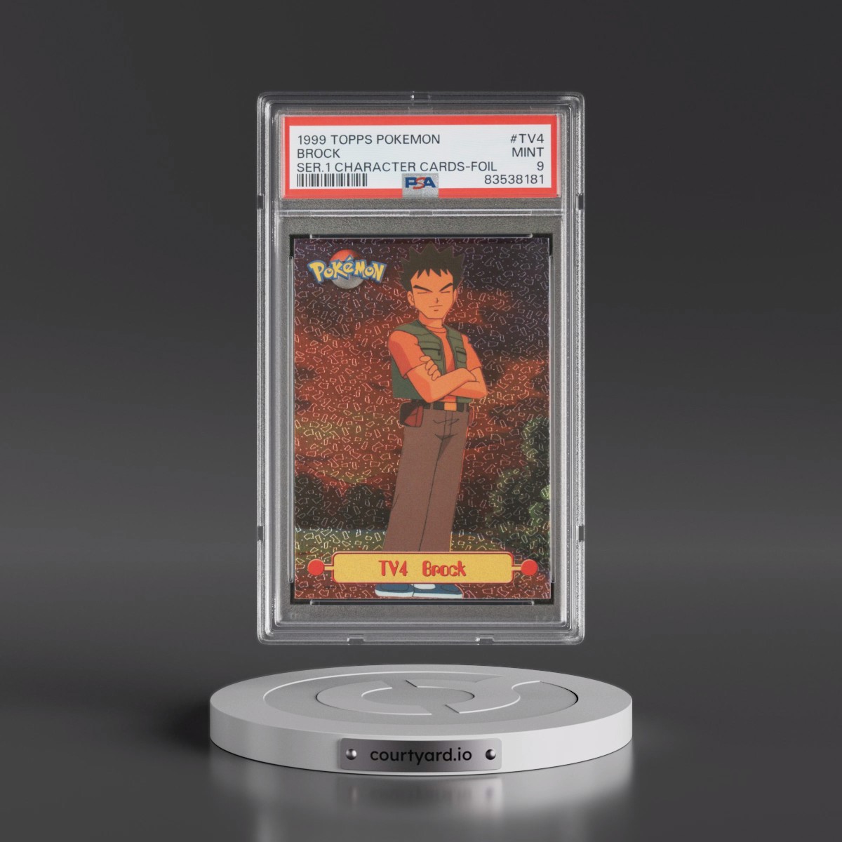 1999 Topps Pokémon Series 1 Character Cards #TV4 Brock - Foil (PSA 9 MINT)