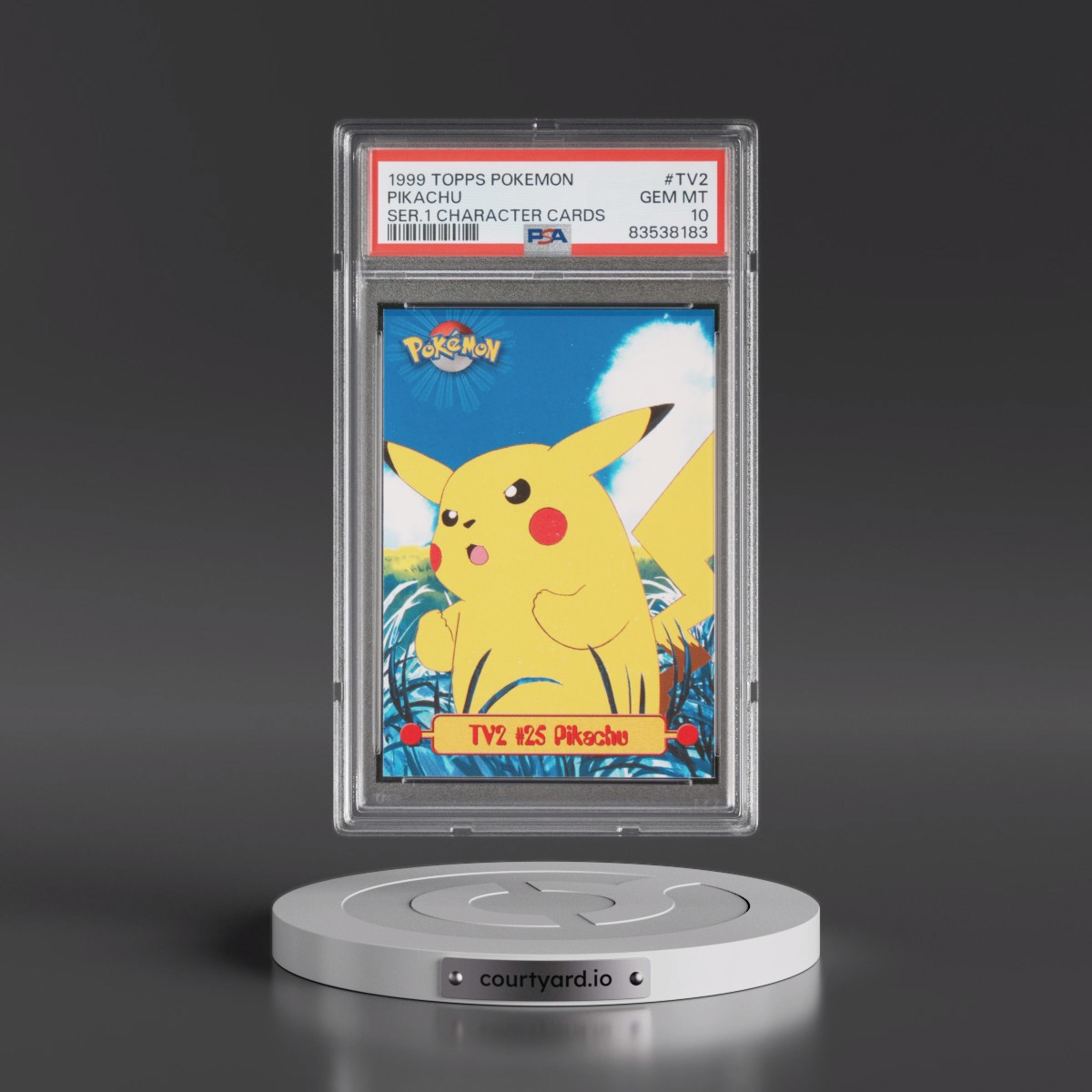1999 Topps Pokémon Series 1 Character Cards #TV2 Pikachu (PSA 10 GEM MINT)