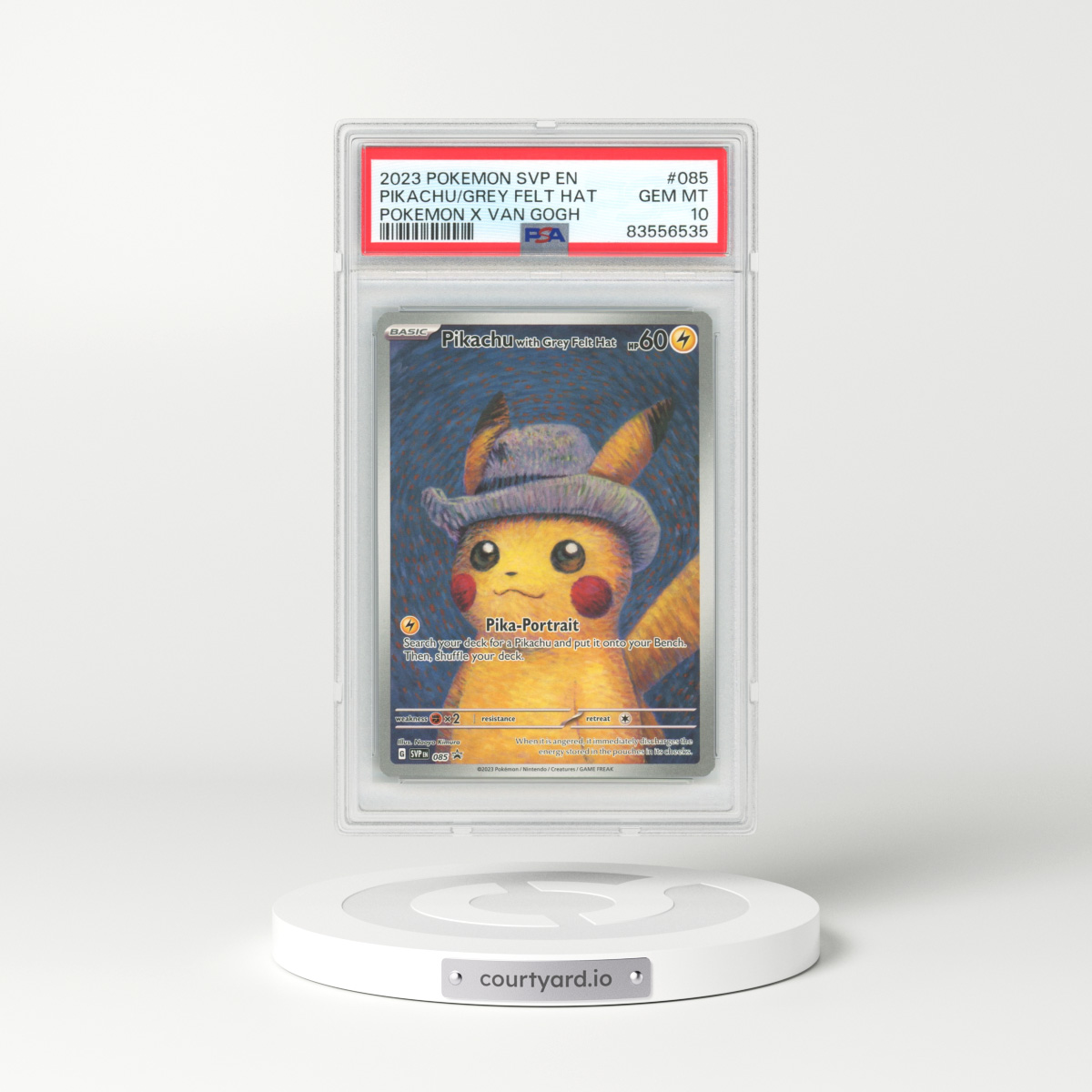 2023 Pokemon X Van Gogh #85 Pikachu with Grey Felt Hat - Full Art (PSA 10 GEM MINT)