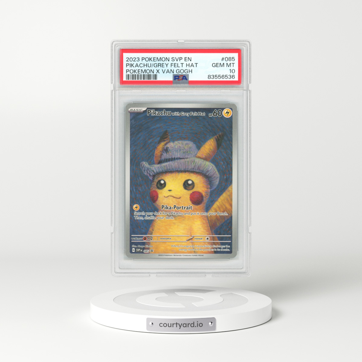 2023 Pokemon X Van Gogh #85 Pikachu with Grey Felt Hat - Full Art (PSA 10 GEM MINT)