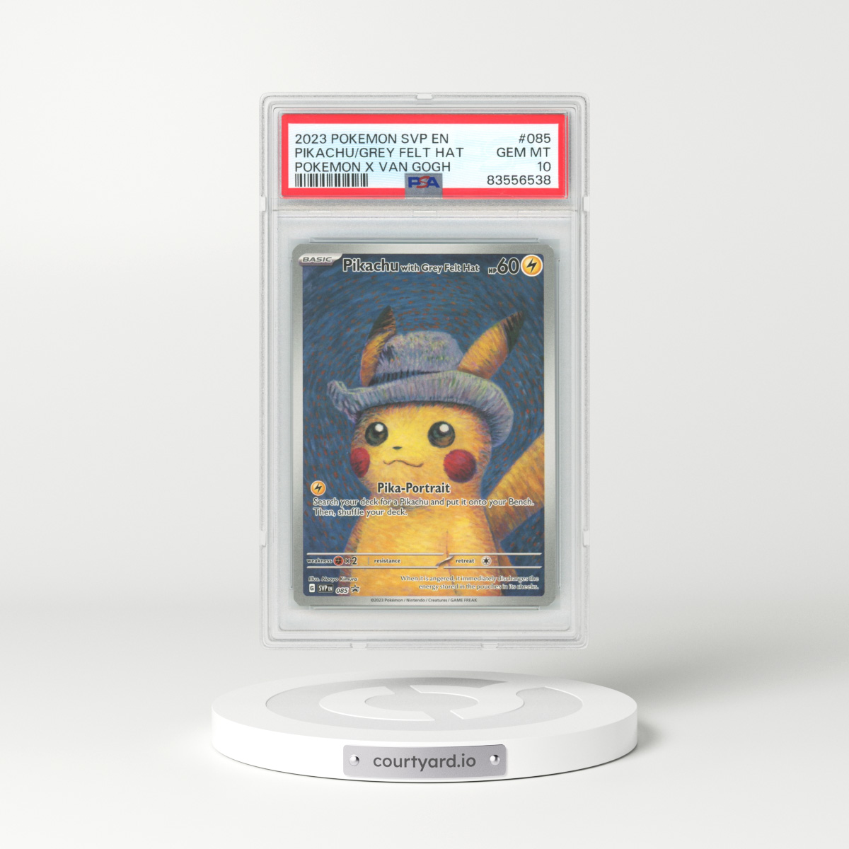 2023 Pokemon X Van Gogh #85 Pikachu with Grey Felt Hat - Full Art (PSA 10 GEM MINT)