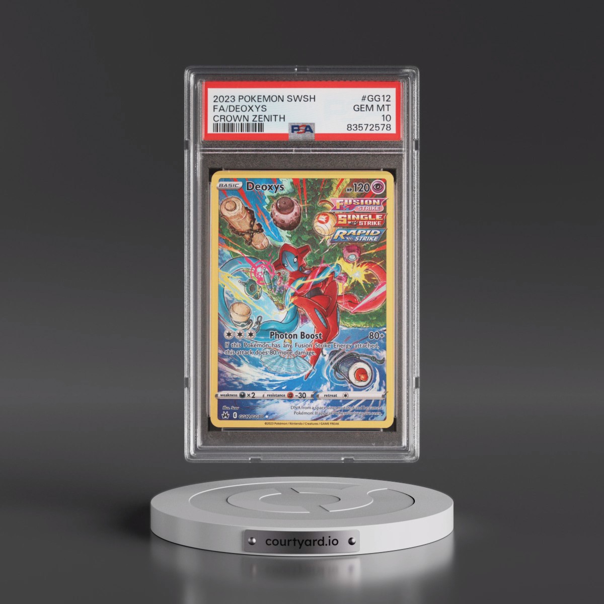 2023 Pokémon Sword and Shield Crown Zenith #GG12 Deoxys - Full Art (PSA 10 GEM MINT)
