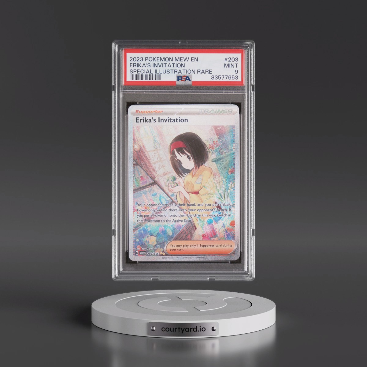 2023 Pokémon Mew EN-151 #203 Erika's Invitation - Special Illustration Rare (PSA 9 MINT)