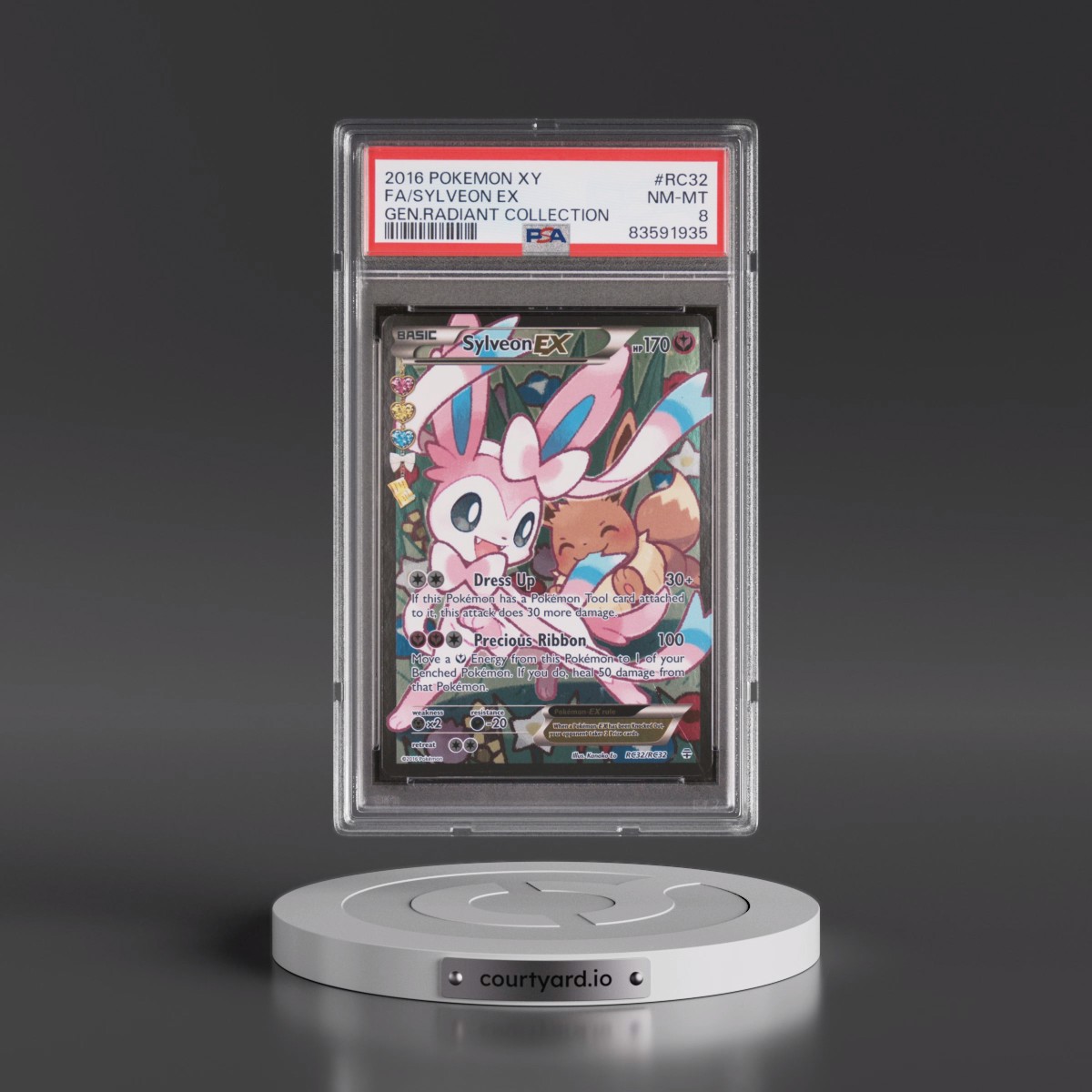 2016 Pokémon XY Generations Radiant Collection #RC32 Sylveon EX - Holo Full Art (PSA 8 NM-MT)