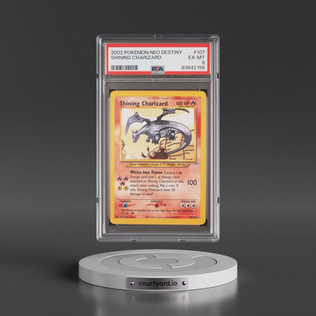 2002 Pokémon Neo Destiny #107 Shining Charizard - Holo (PSA 6 EX-MT)
