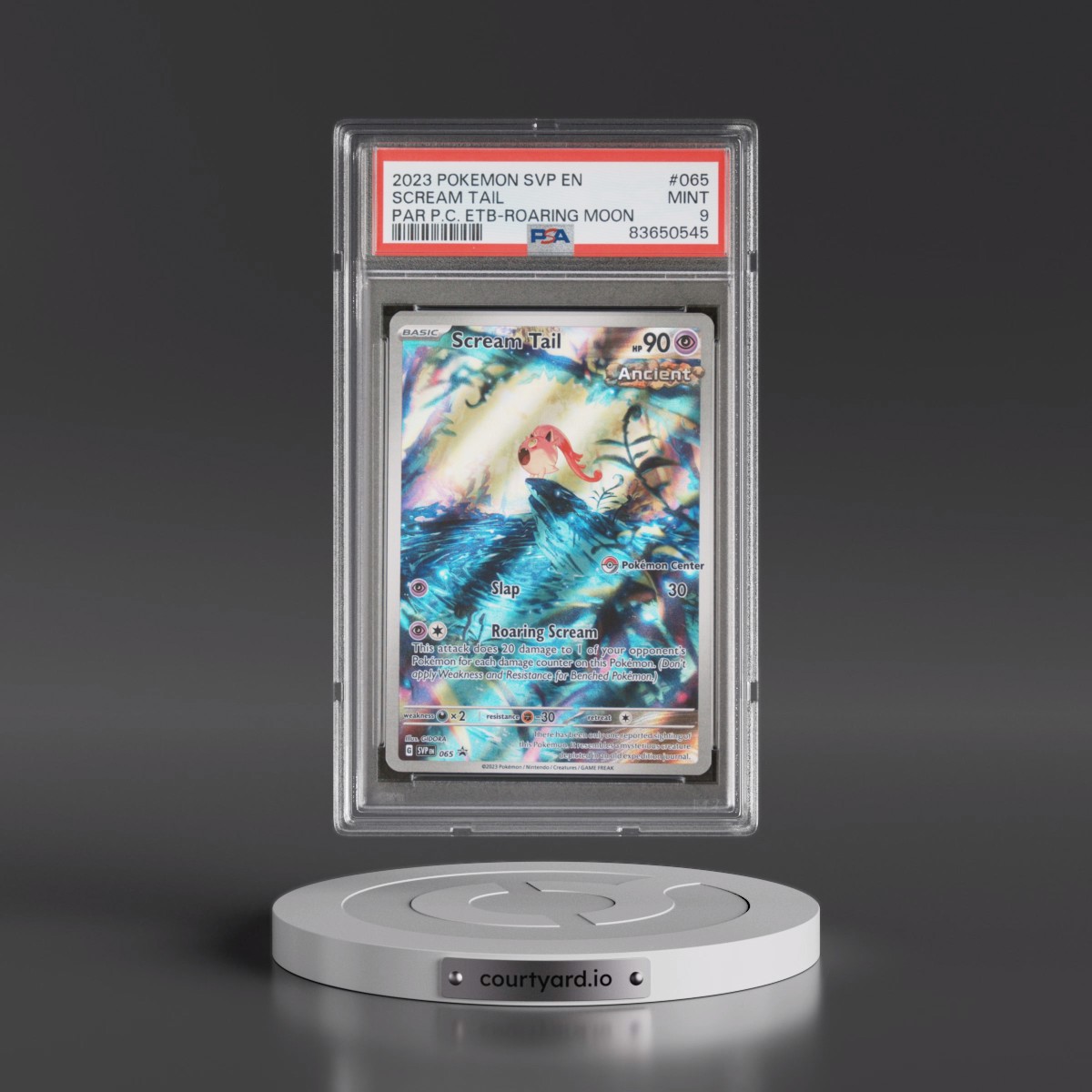 2023 Pokémon Svp EN-SV Black Star Promo #065 Scream Tail - Paradox Rift Pokemon Center Elite Trainer Box-Roaring Moon (PSA 9 MINT)