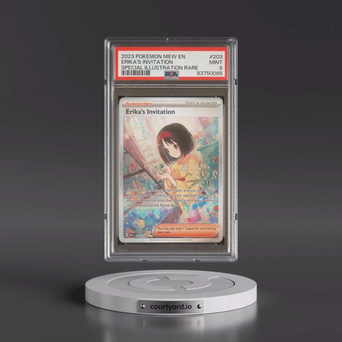 2023 Pokémon Mew EN-151 #203 Erika's Invitation - Special Illustration Rare (PSA 9 MINT)