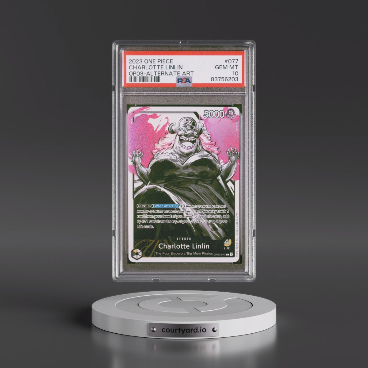 2023 One Piece OP03-Pillars of Strength #077 Charlotte Linlin - Alternate Art (PSA 10 GEM MINT)