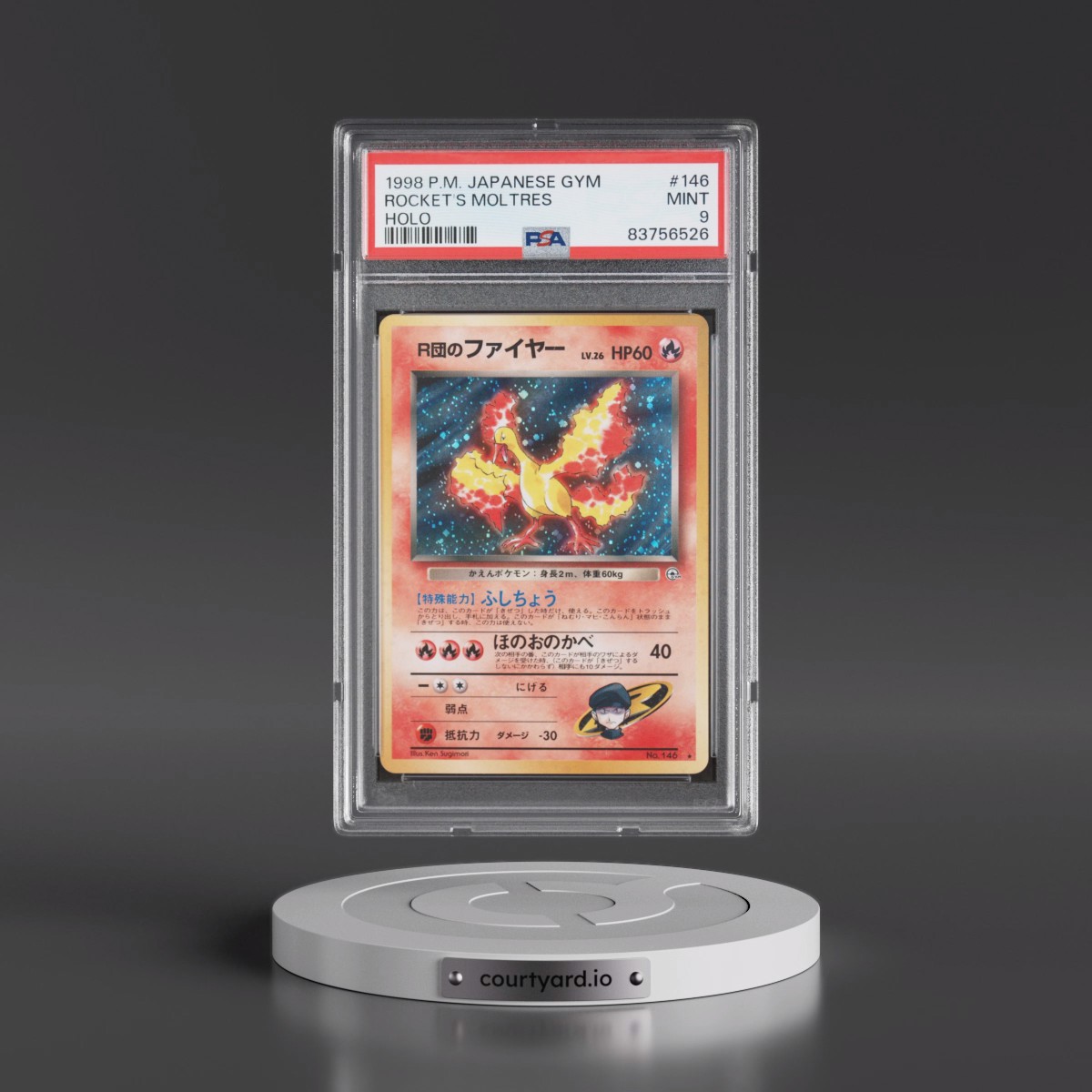 1998 Pokémon Gym #146 Rocket's Moltres - Holo (PSA 9 MINT)