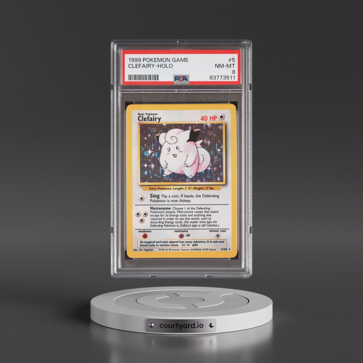 1999 Pokémon Game #5 Clefairy - Holo (PSA 8 NM-MT)