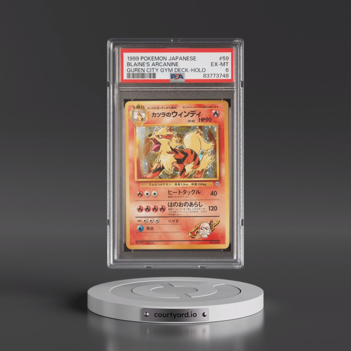 1999 Pokémon Guren Town Gym Deck #59 Blaine's Arcanine - Holo (PSA 6 EX-MT)