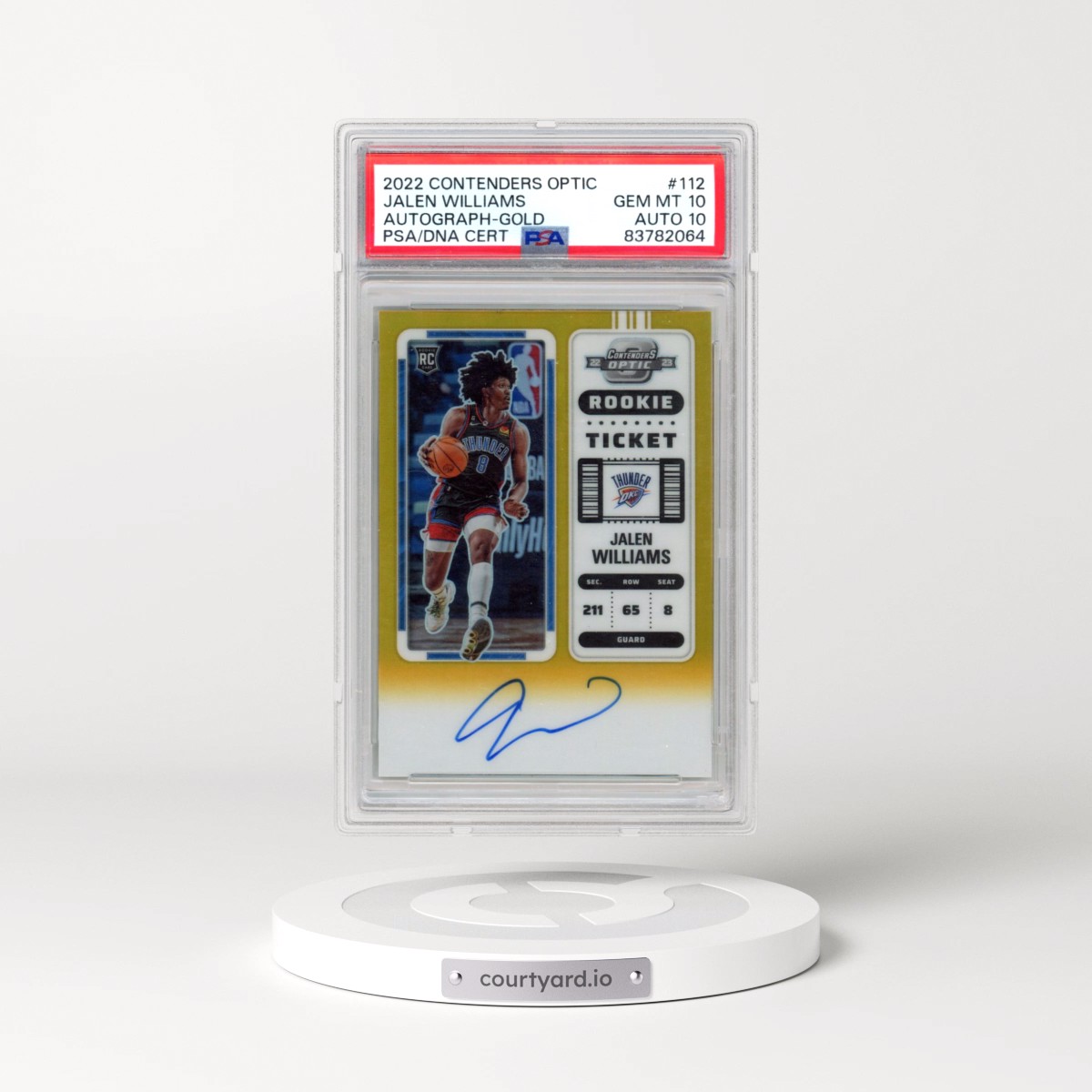 2022 Panini Contenders Optic #112 Jalen Williams - Autograph-Gold (PSA 10 GEM MINT)