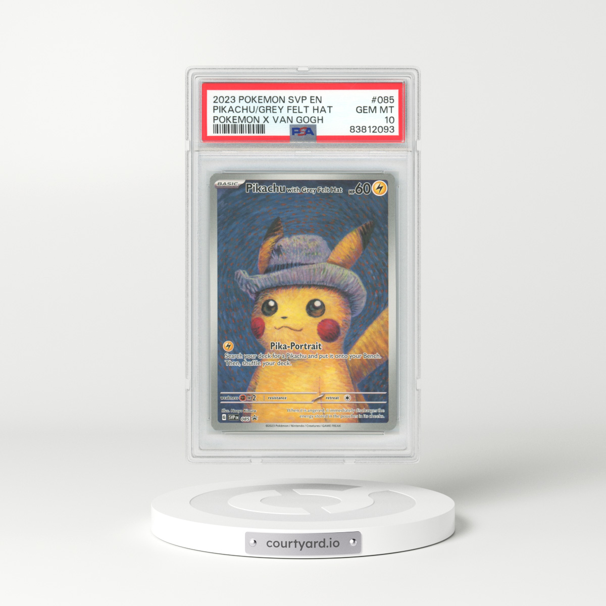 2023 Pokemon X Van Gogh #85 Pikachu with Grey Felt Hat - Full Art (PSA 10 GEM MINT)