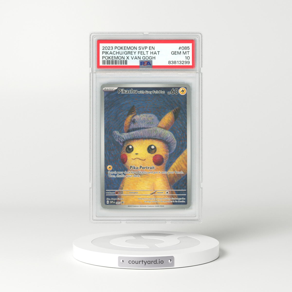 2023 Pokemon X Van Gogh #85 Pikachu with Grey Felt Hat - Full Art (PSA 10 GEM MINT)