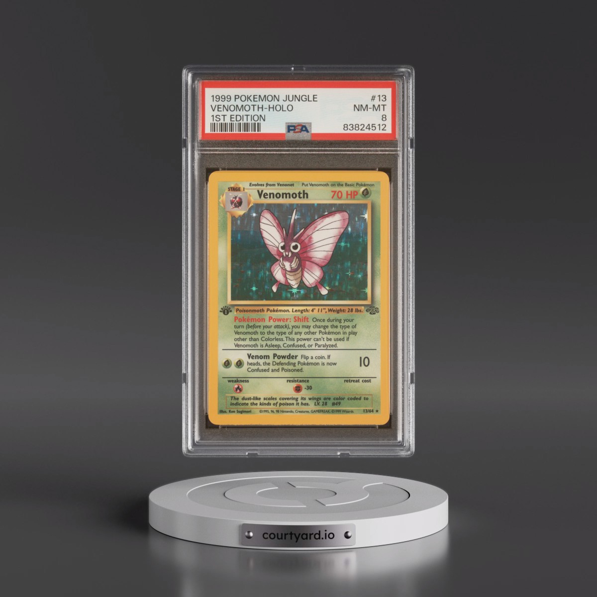 1999 Pokémon Jungle #13 Venomoth - 1st Edition Holo (PSA 8 NM-MT)