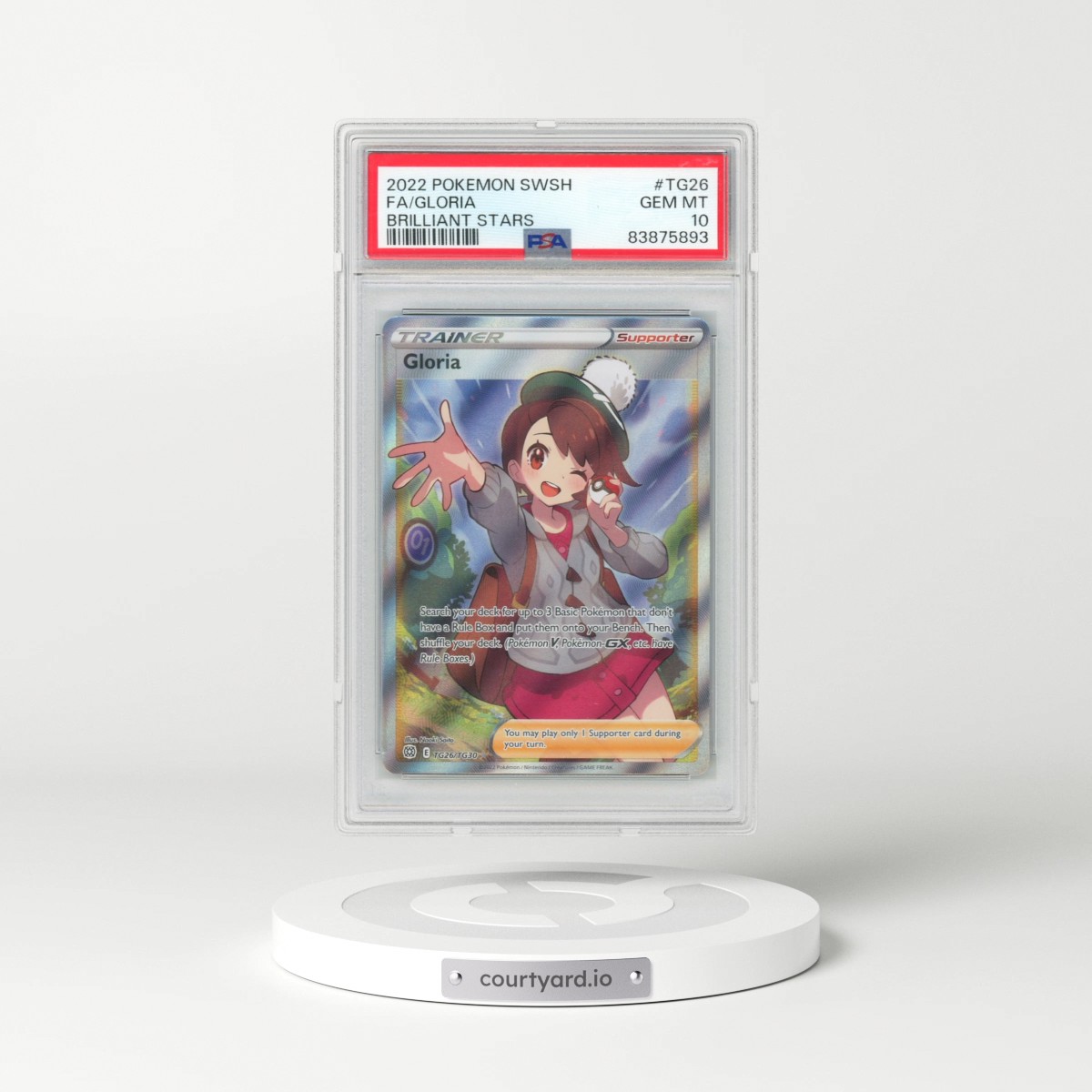 2022 Pokémon Sword & Shield Brilliant Stars #TG26 Gloria - Full Art (PSA 10 GEM MINT)