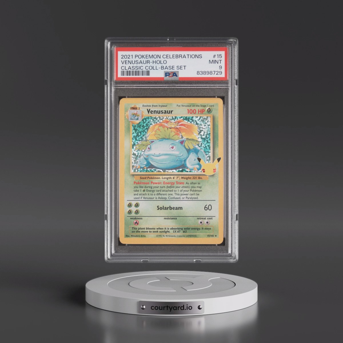 2021 Pokémon Celebrations Classic Collection #15 Venusaur - Holo (PSA 9 MINT)