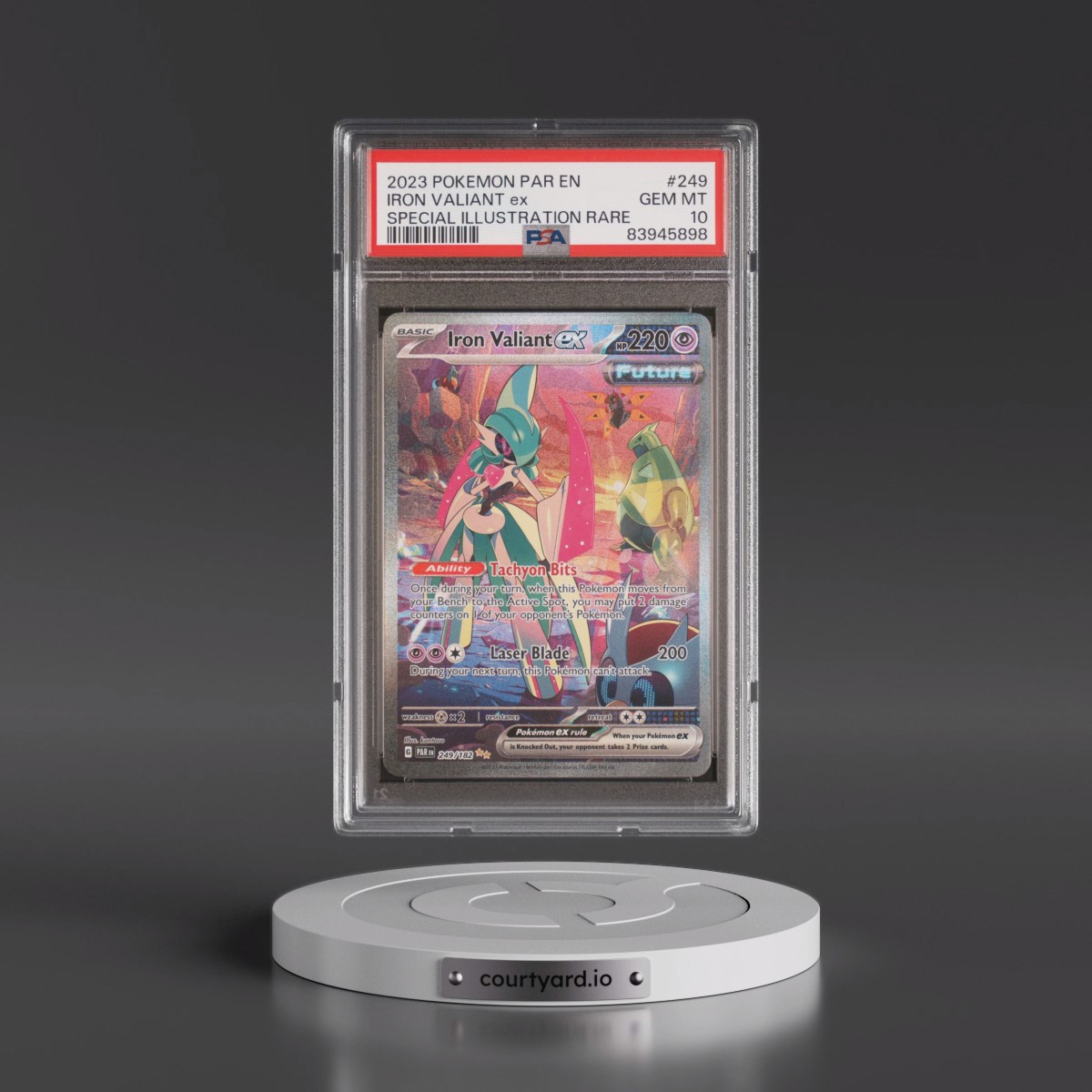 2023 Pokémon Par EN-Paradox Rift #249 Iron Valiant EX - Holo Special Illustration Rare (PSA 10 GEM MINT)