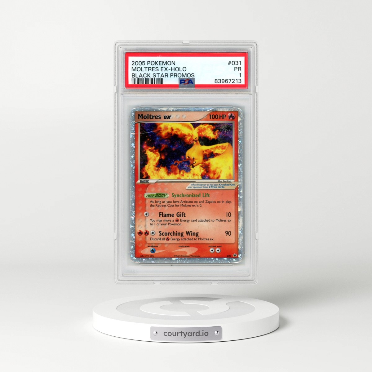 2005 Pokémon Black Star Promos #031 Moltres EX - Holo Holo (PSA 1 PR)