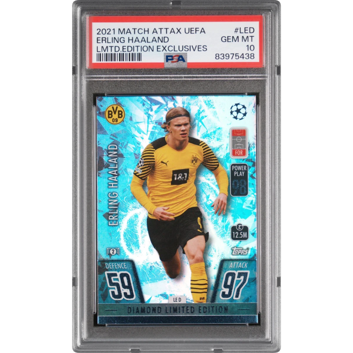 2021 Topps Match Attax UEFA Champions League Limited Edition Exclusives #LED Erling Haaland (PSA 10 GEM MINT)