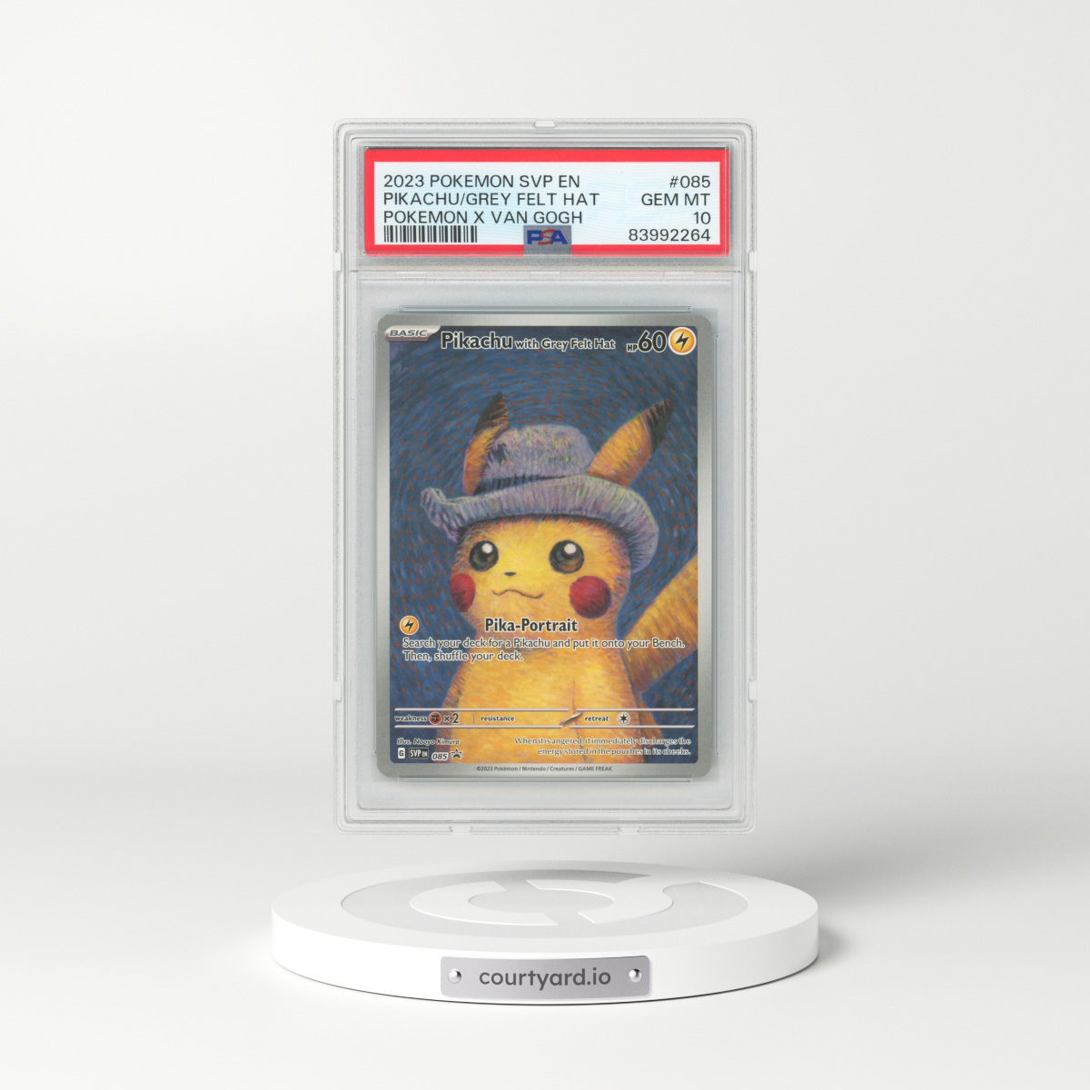 2023 Pokemon X Van Gogh #85 Pikachu with Grey Felt Hat - Full Art (PSA 10 GEM MINT)