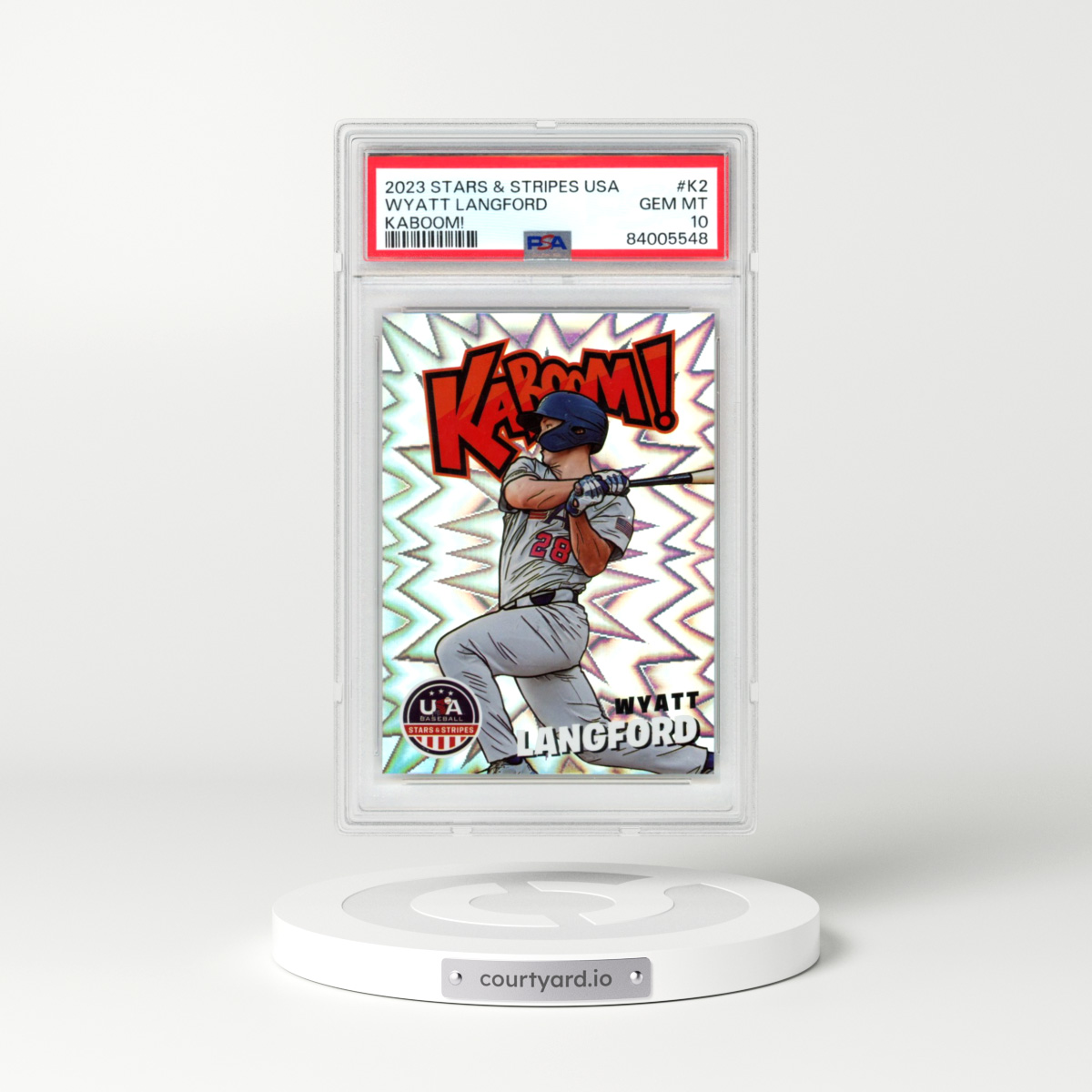 2023 Panini Stars & Stripes USA Kaboom! #K2 Wyatt Langford (PSA 10 GEM MINT)