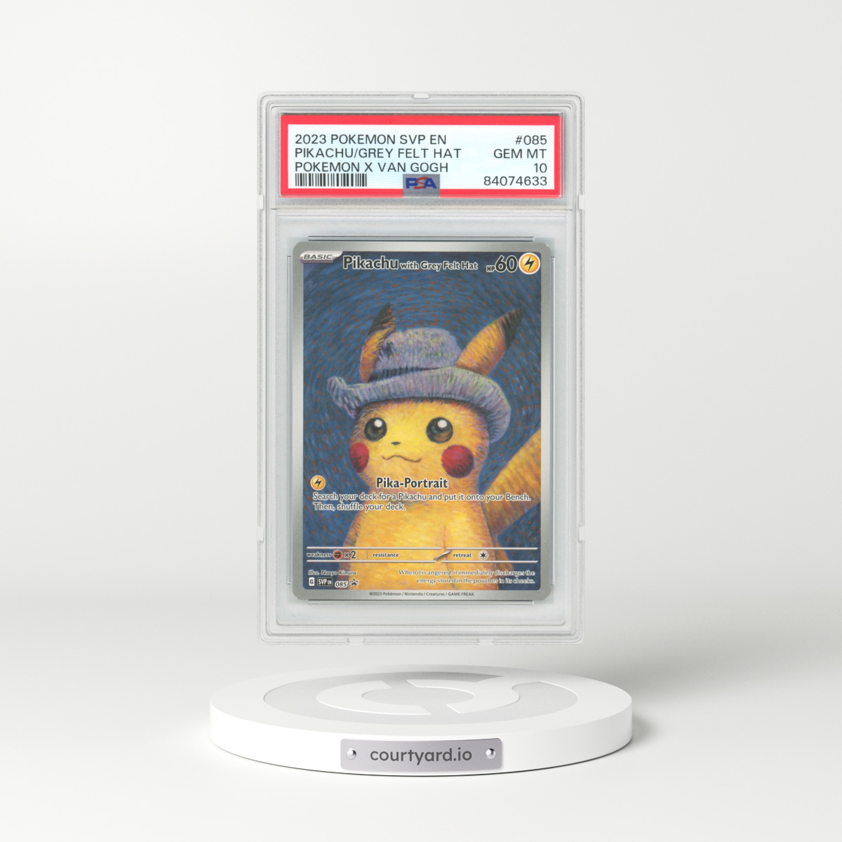 2023 Pokemon X Van Gogh #85 Pikachu with Grey Felt Hat - Full Art (PSA 10 GEM MINT)