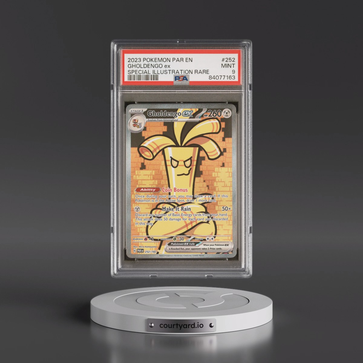 2023 Pokémon Par EN-Paradox Rift #252 Gholdengo EX - Holo Special Illustration Rare (PSA 9 MINT)