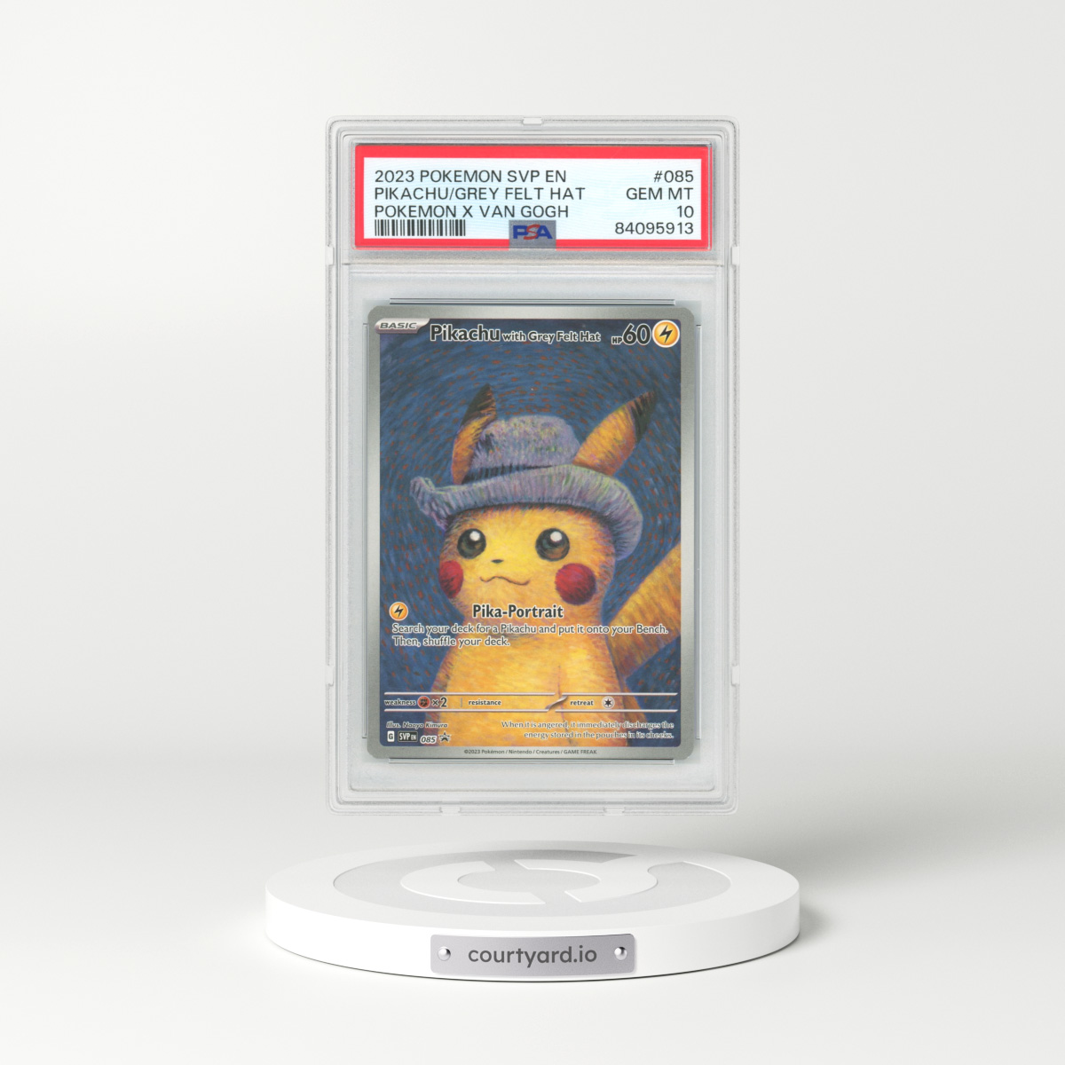 2023 Pokemon X Van Gogh #85 Pikachu with Grey Felt Hat - Full Art (PSA 10 GEM MINT)