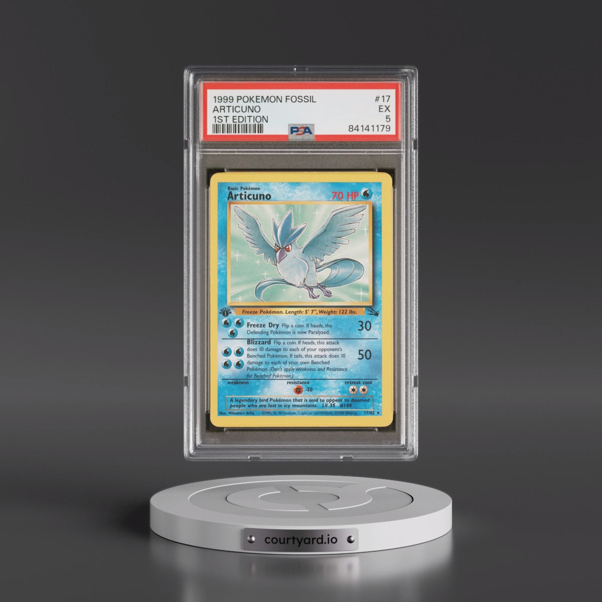1999 Pokémon Fossil #17 Articuno - 1st Edition (PSA 5 EX)
