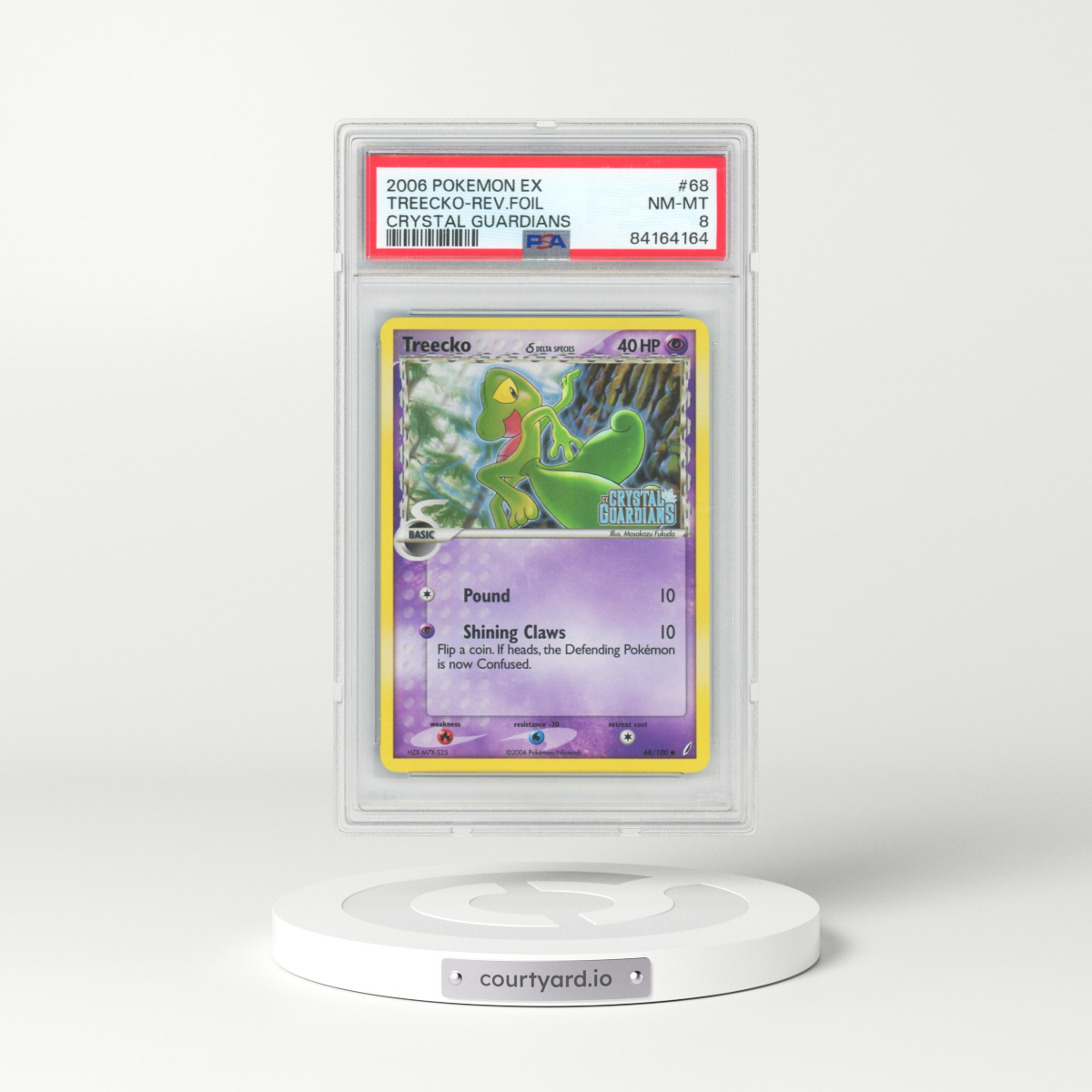 2006 Pokémon EX Crystal Guardians #68 Treecko - Reverse Foil (PSA 8 NM-MT)