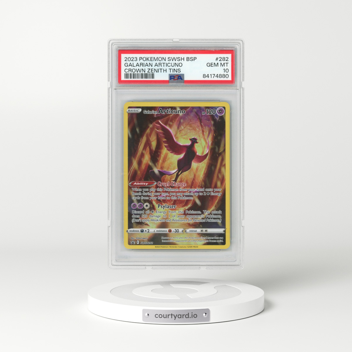 2023 Pokémon Swsh Black Star Promo #282 Galarian Articuno - Crown Zenith Tins (PSA 10 GEM MINT)