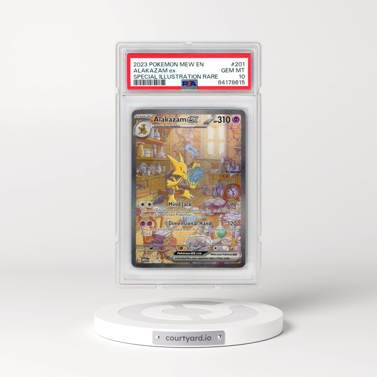 2023 Pokémon Mew EN-151 #201 Alakazam EX - Holo Special Illustration Rare (PSA 10 GEM MINT)