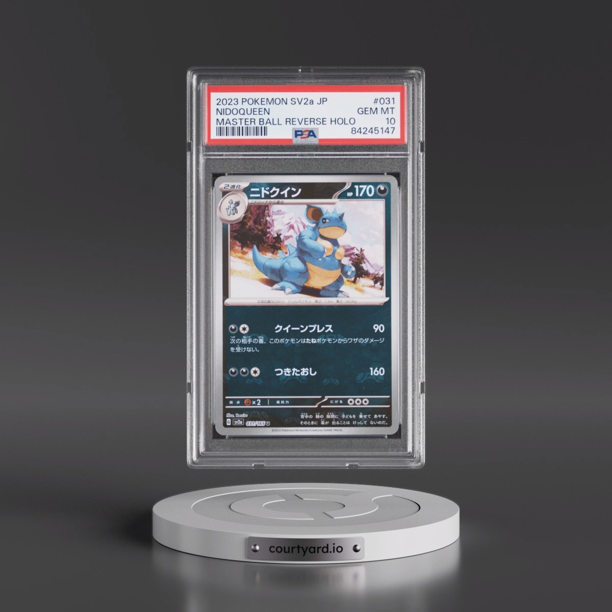 2023 Pokémon Sv2a-Pokémon 151 #031 Nidoqueen - Reverse Holo Master Ball (PSA 10 GEM MINT)
