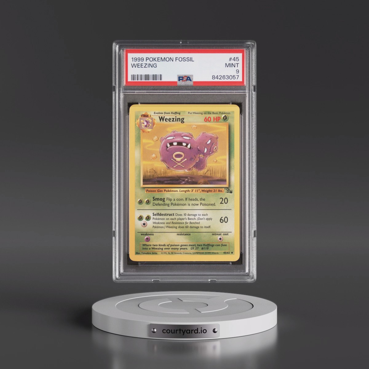 1999 Pokémon Fossil #45 Weezing (PSA 9 MINT)