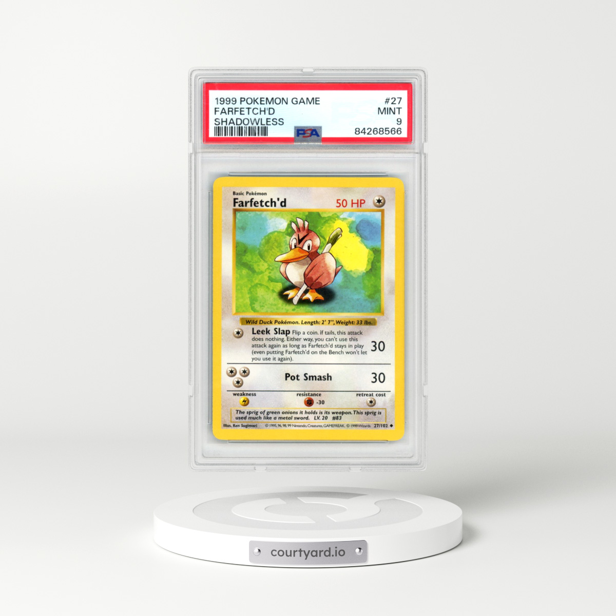 1999 Pokémon Game #27 Farfetch'd - Shadowless (PSA 9 MINT)