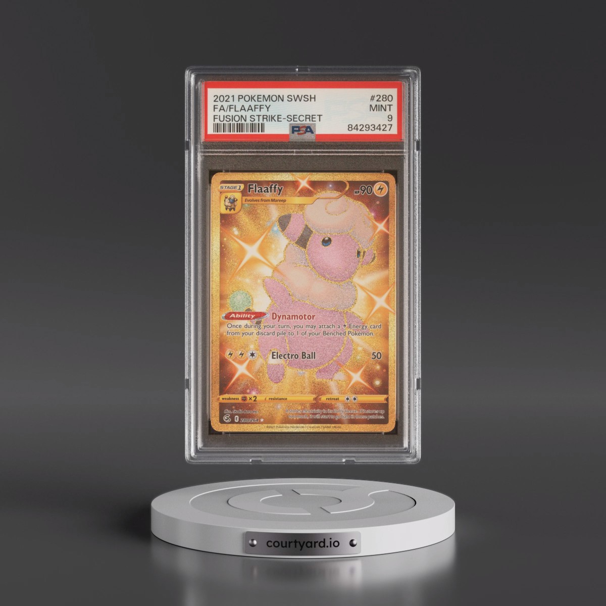 2021 Pokémon Sword & Shield Fusion Strike #280 Flaaffy - Full Art Secret (PSA 9 MINT)