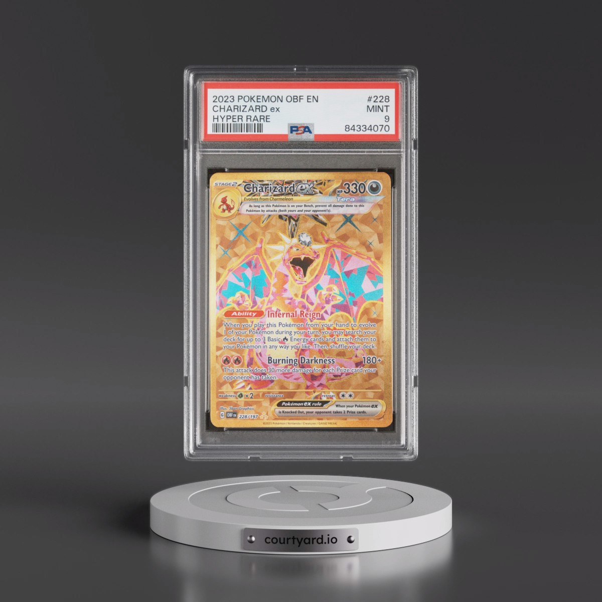 2023 Pokémon Obf EN-Obsidian Flames #228 Charizard EX - Holo Hyper Rare (PSA 9 MINT)
