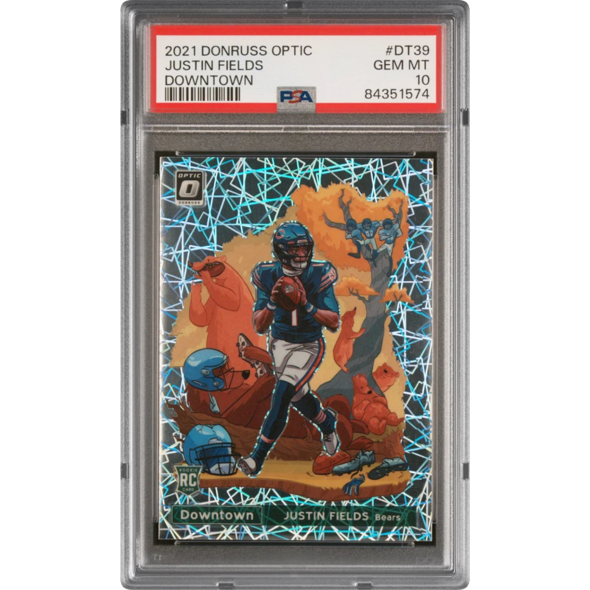2021 Panini Donruss Optic Downtown #DT39 Justin Fields (PSA 10 GEM MINT)
