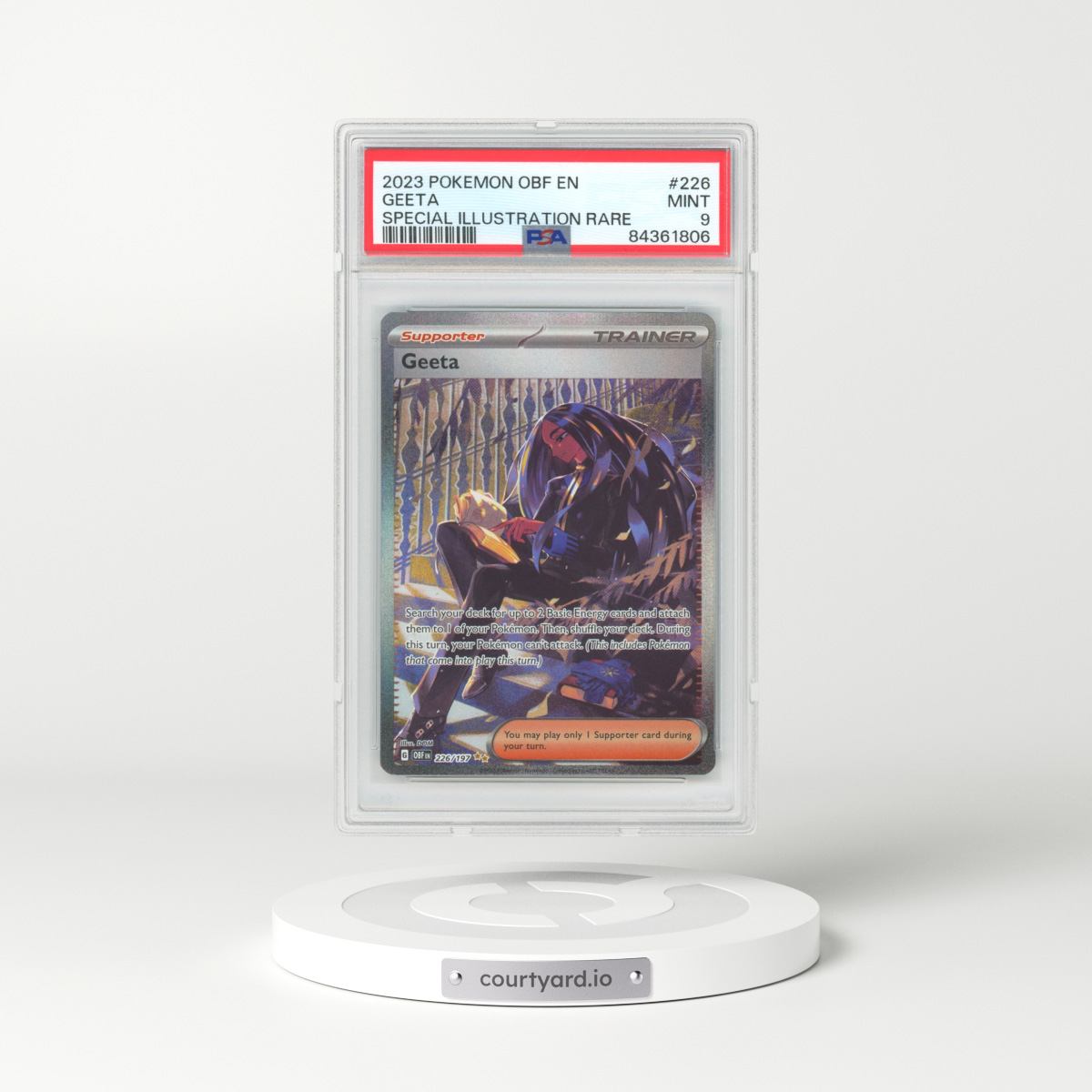 2023 Obsidian Flames #226 Geeta - Full Art Holo (PSA 9 MINT)
