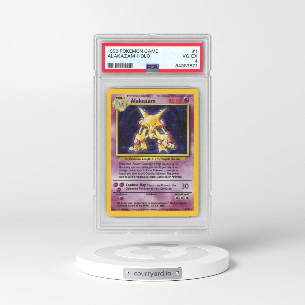 1999 Pokémon Game #1 Alakazam - Holo (PSA 4 VG-EX)