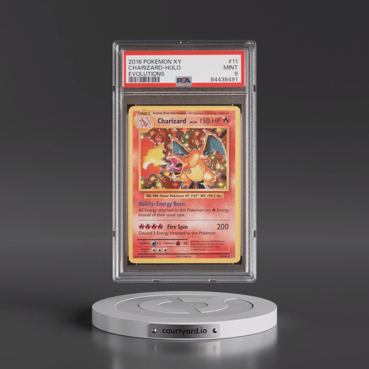 2016 Pokémon XY Evolutions #11 Charizard - Holo (PSA 9 MINT)