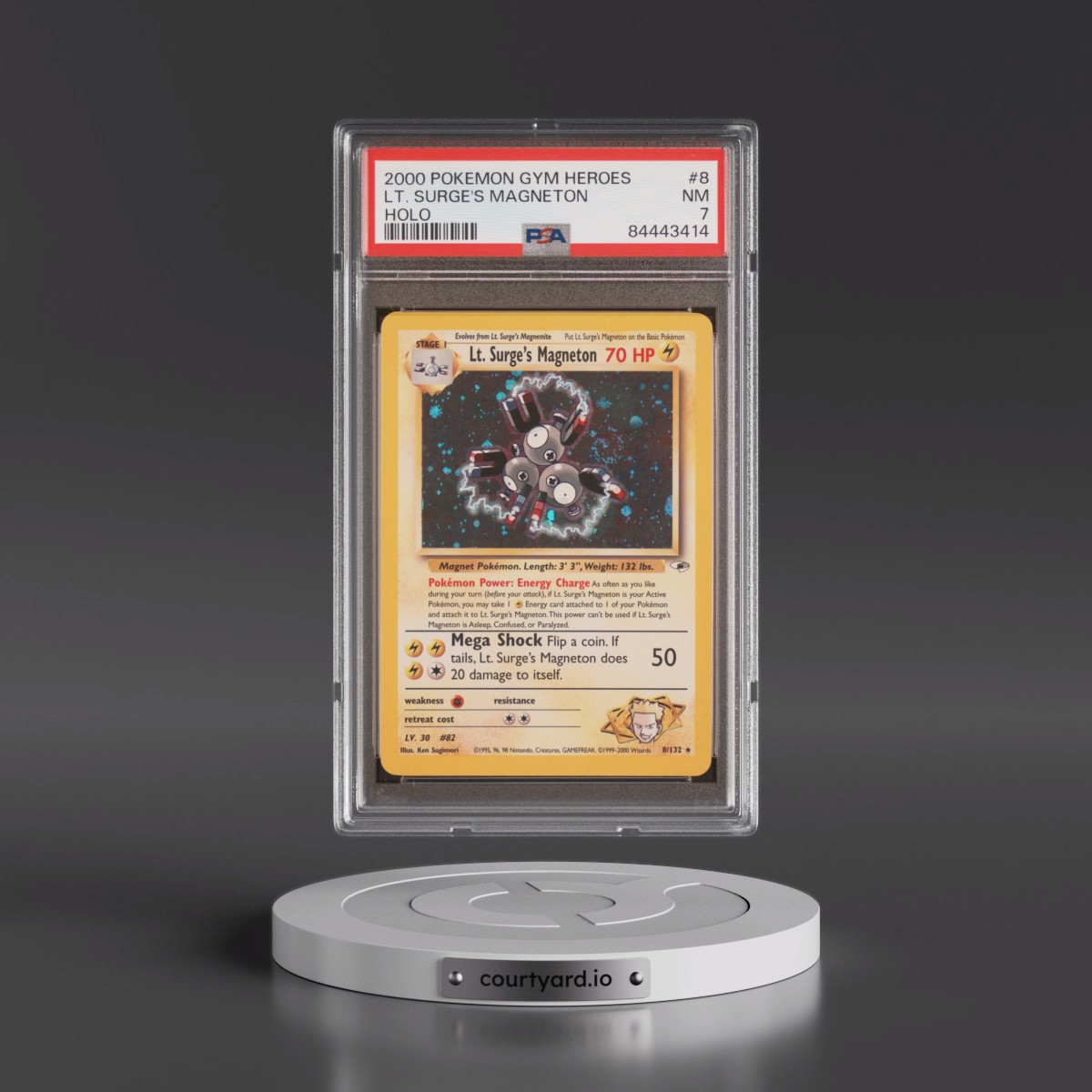 2000 Pokémon Gym Heroes #8 LT. Surge's Magneton - Holo (PSA 7 NM)