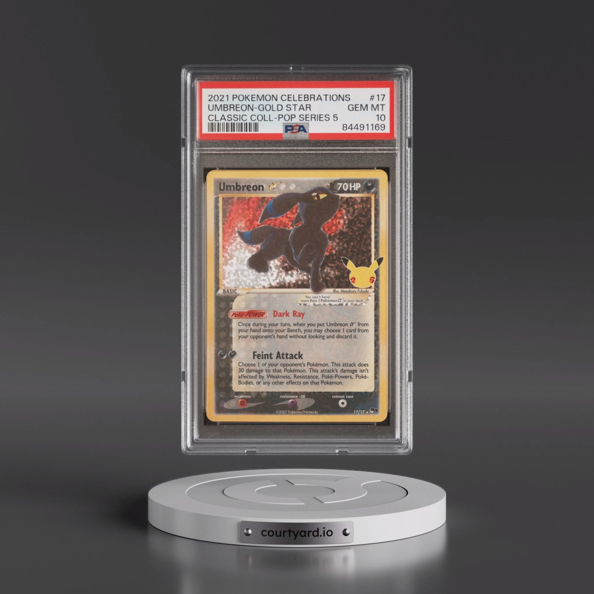 2021 Pokémon Celebrations Classic Collection #17 Umbreon-Gold Star (PSA 10 GEM MINT)