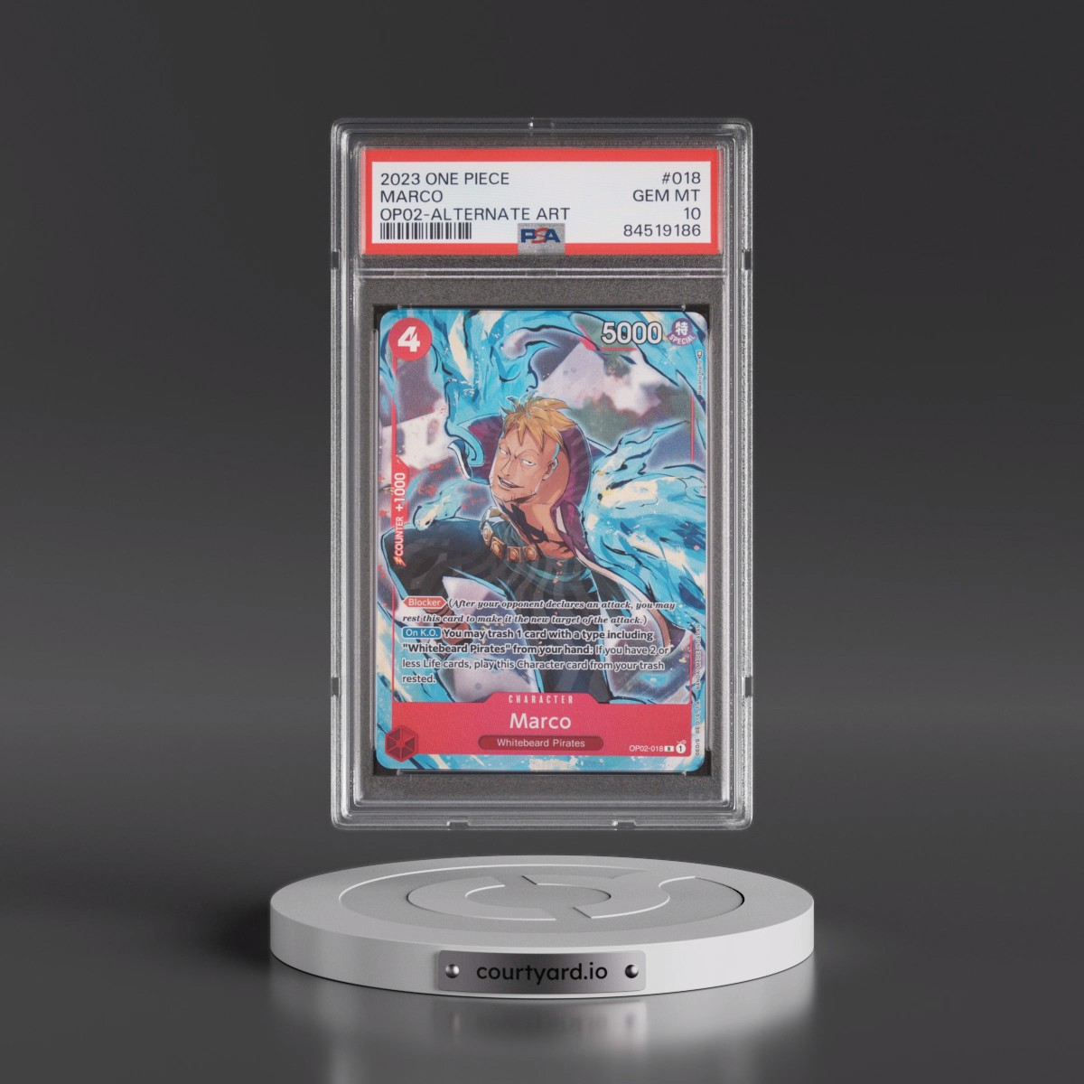 2023 One Piece OP02-Paramount War #018 Marco - Alternate Art (PSA 10 GEM MINT)