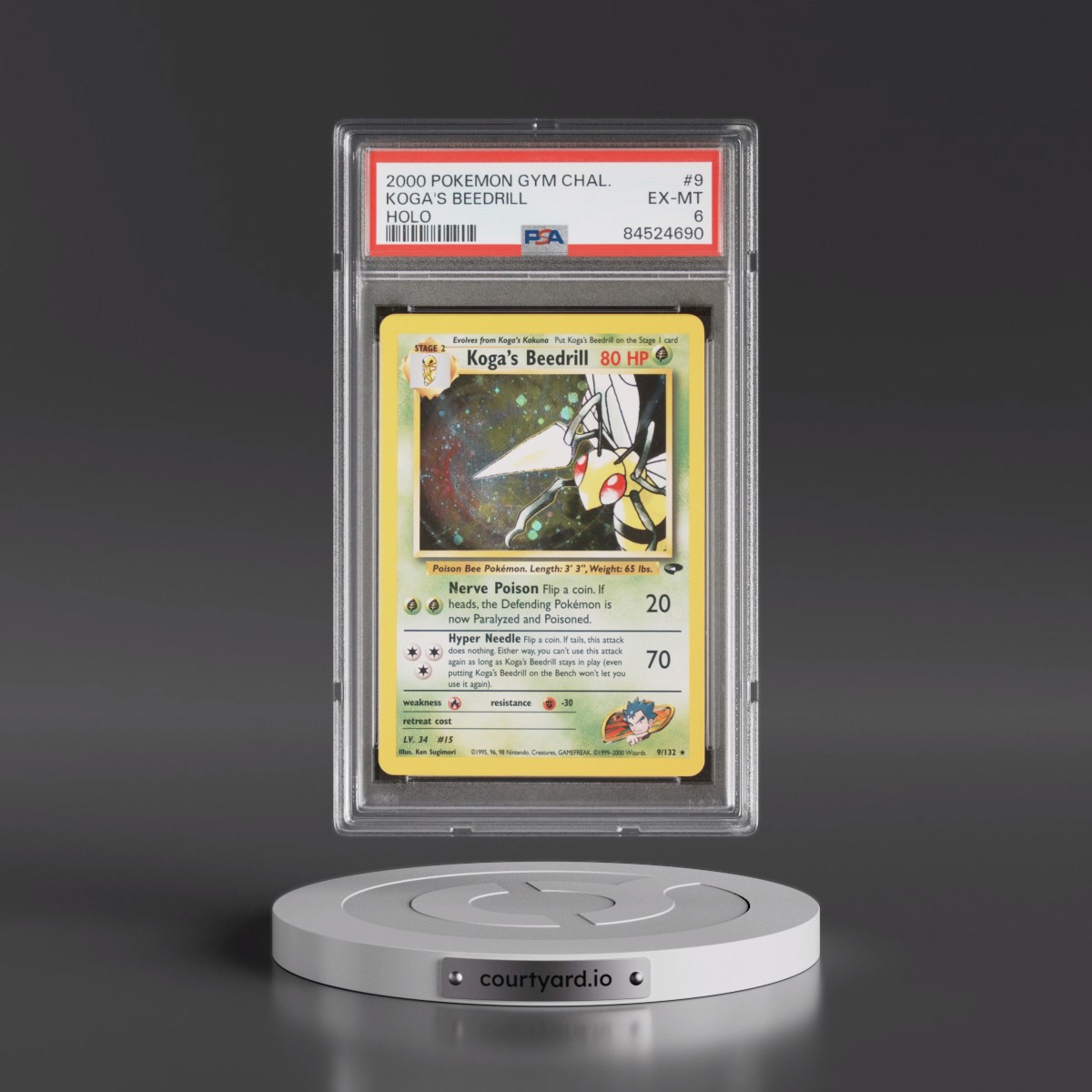2000 Pokémon Gym Challenge #9 Koga's Beedrill - Holo (PSA 6 EX-MT)