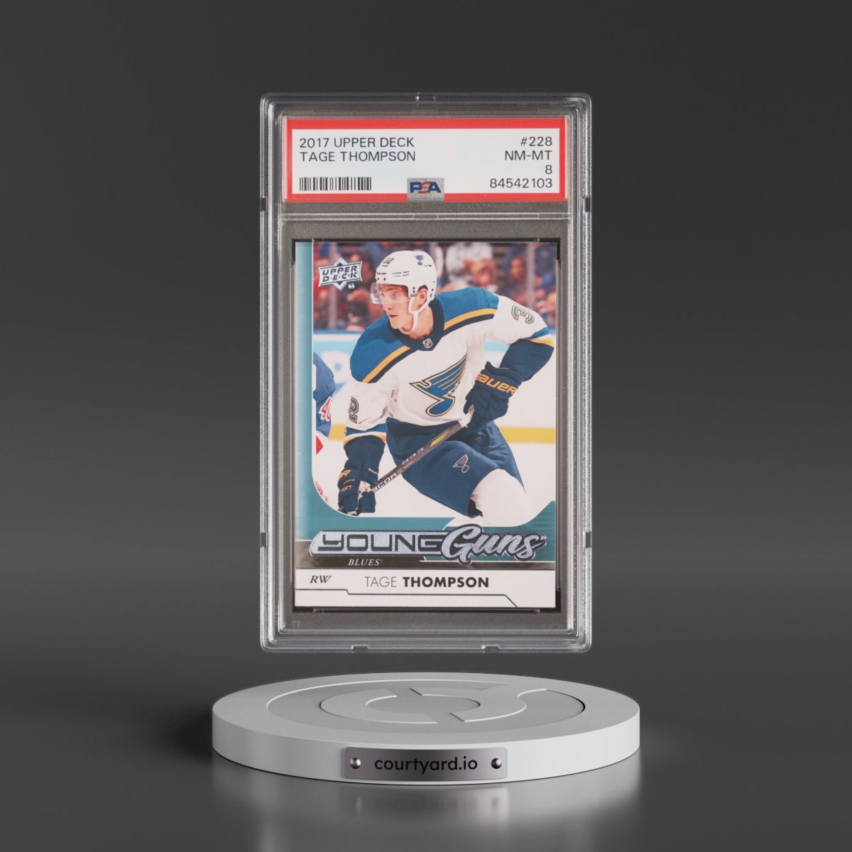 2017 Upper Deck #228 Tage Thompson (PSA 8 NM-MT)