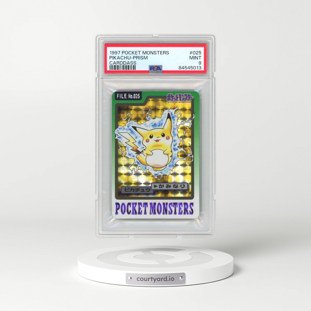 1997 Pocket Monsters Carddass #025 Pikachu-Prism (PSA 9 MINT)
