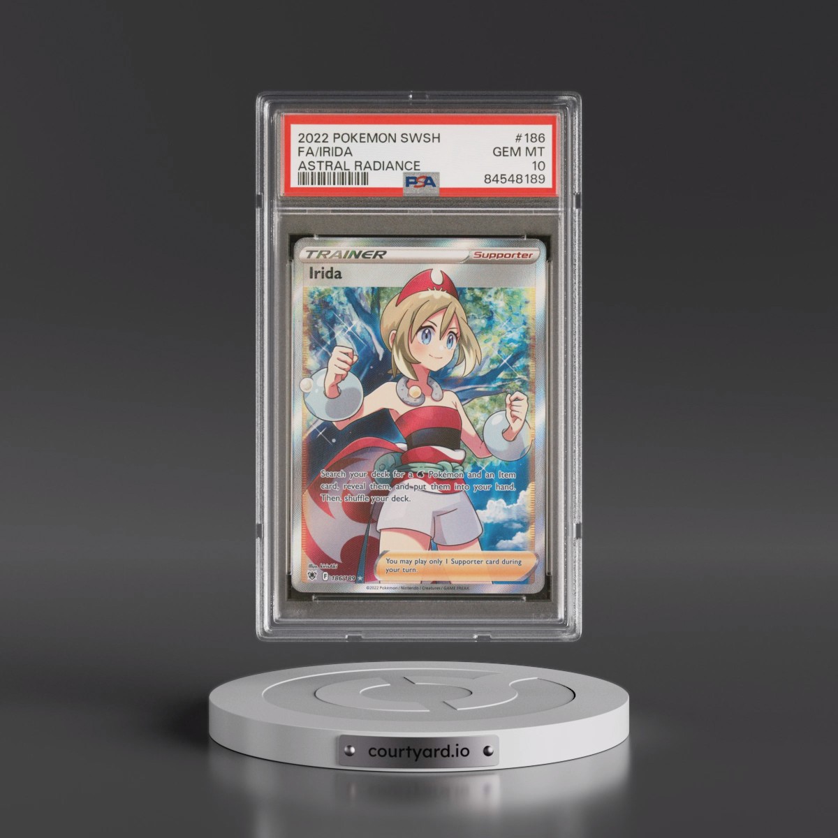 2022 Pokémon Sword & Shield Astral Radiance #186 Irida - Full Art (PSA 10 GEM MINT)