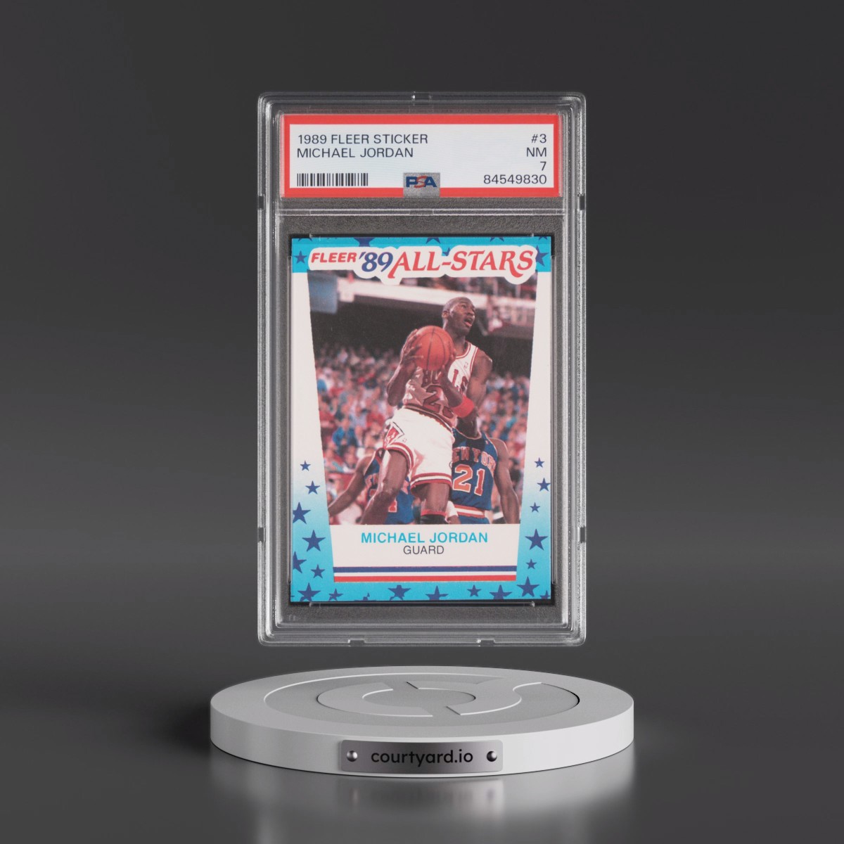 1989 Fleer Sticker #3 Michael Jordan (PSA 7 NM)